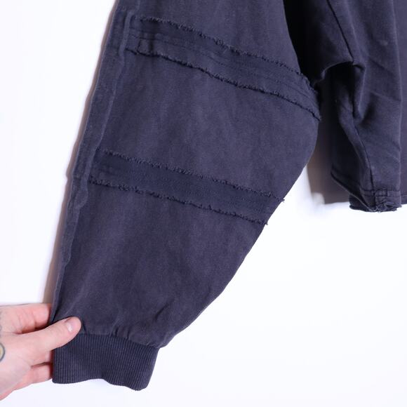 OLI & HALI Acid Wash Exposed Seam Sweatshirt Black Oversized Casual Women's M - Picture 8 of 13